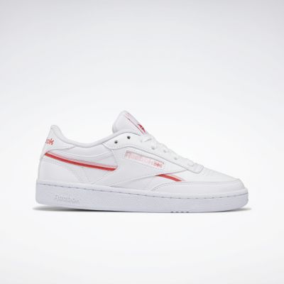 Reebok Club C 85 damessneaker roze, wit, rood en groen